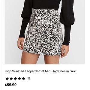 EXPRESS LEOPARD DENIM SKIRT
